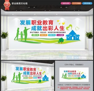 职业教育文化墙图片