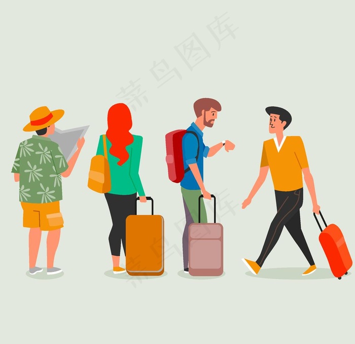 旅客游客图片ai矢量模版下载