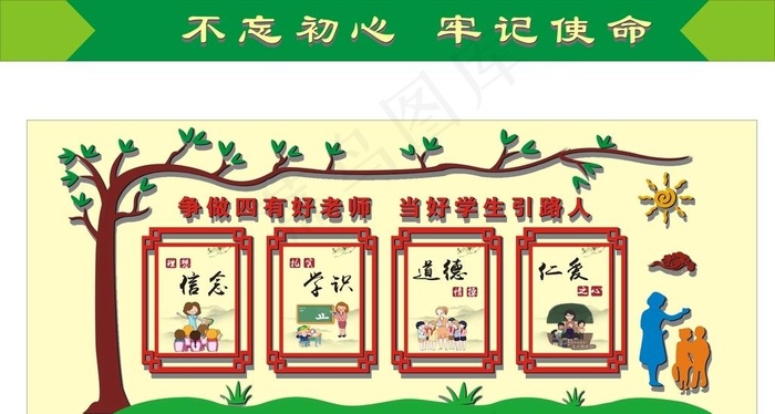 四有好老师图片cdr矢量模版下载
