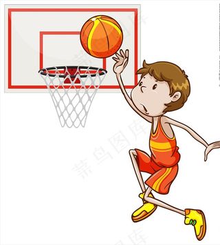 卡通蓝球儿童图片