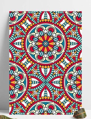 红色中国风民族特色图案欧式花边图片