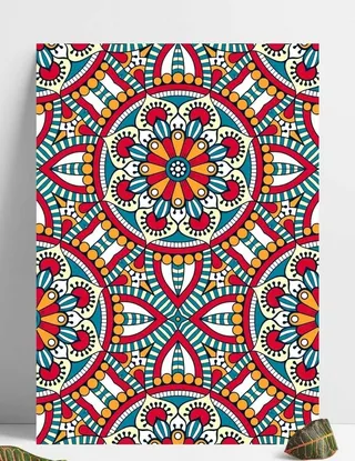 红色中国风民族特色图案欧式花边图片