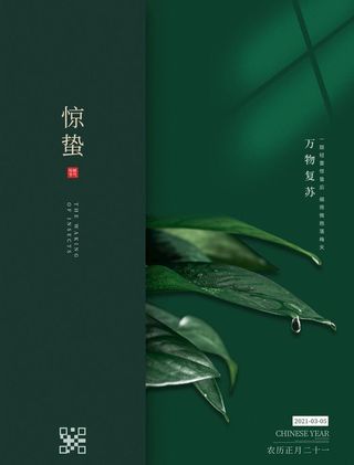 创意极简惊蛰雨水春分二十四节气图片