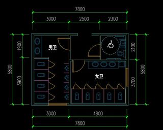 卫生间平面方案模板设计图片