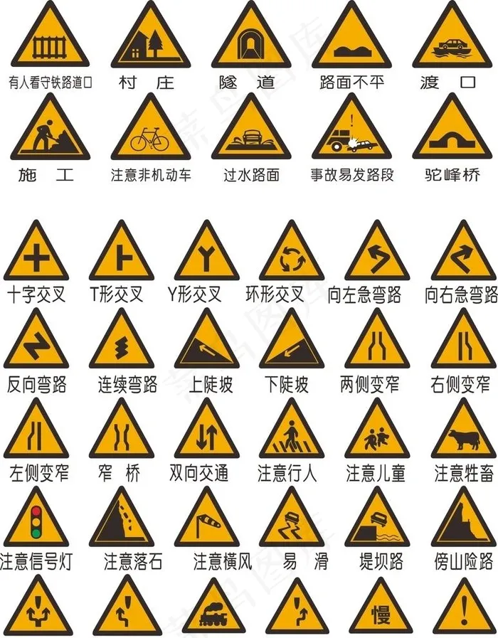 交通标识牌图片cdr矢量模版下载