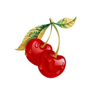 水晶诱人樱桃和黄桃矢量素材图片