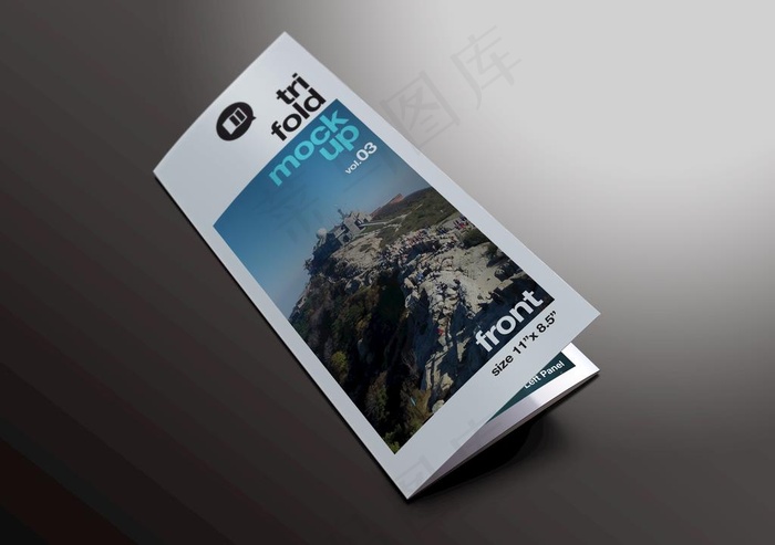 三折页样机图片(2796x2056)psd模版下载