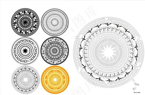 七款铜鼓纹案图片 七款铜鼓纹案图片