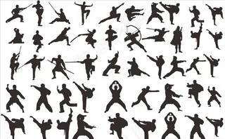武术人物剪影图片