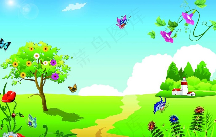 蓝天白云背景墙图片