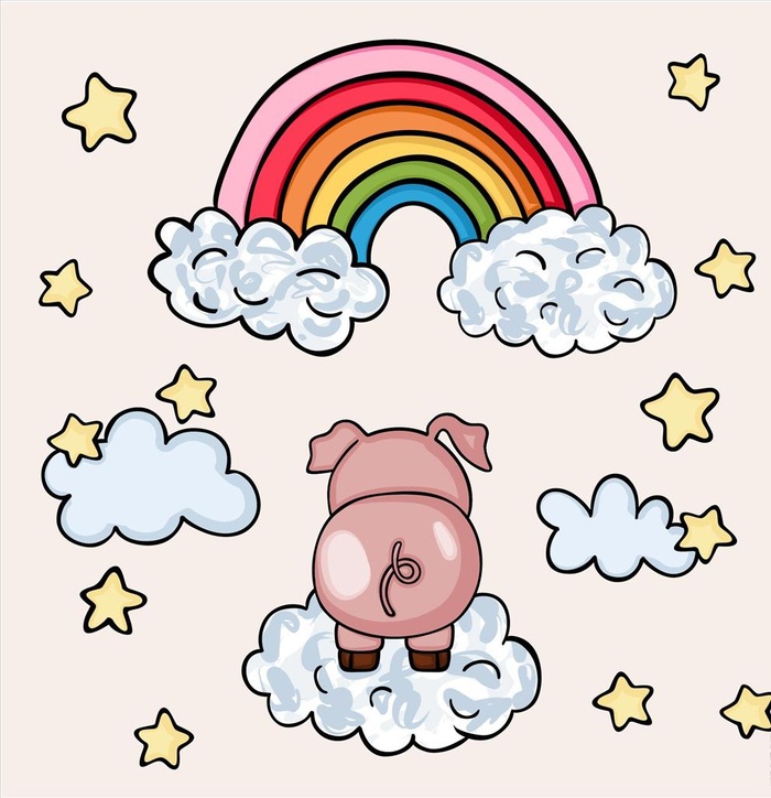 矢量七彩虹EPS分层图片