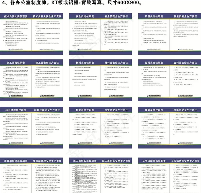 项目部 制度牌图片cdr矢量模版下载