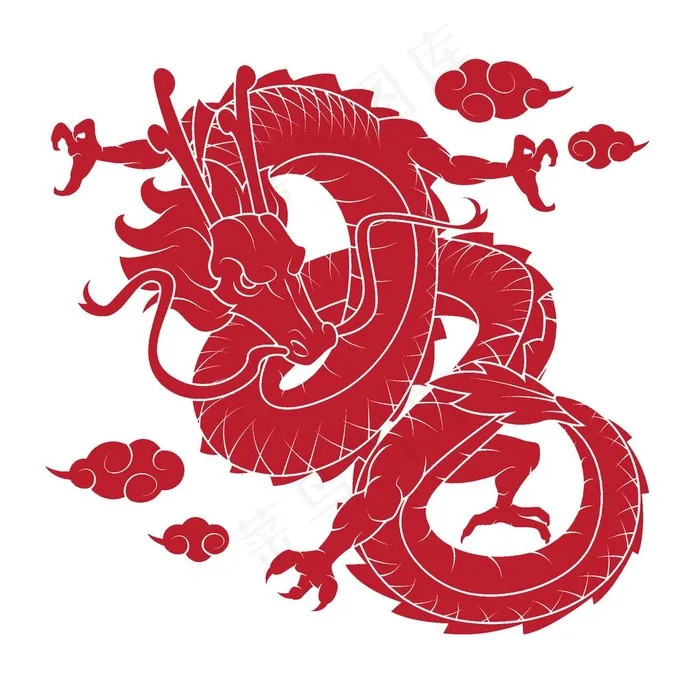 中国龙图片ai矢量模版下载