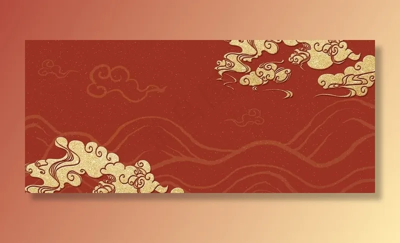 中国风底纹红金祥云背景图片