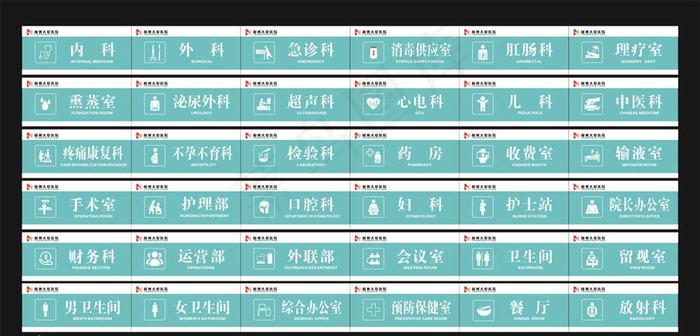 整套医院科室牌图片cdr矢量模版下载