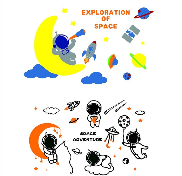 宇宙探索图片cdr矢量模版下载