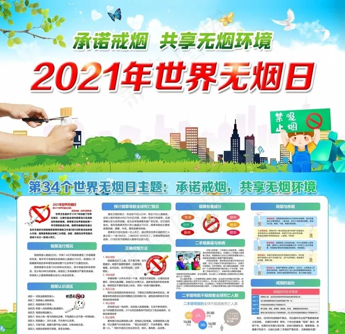 2021年世界无烟日图片psd模版下载
