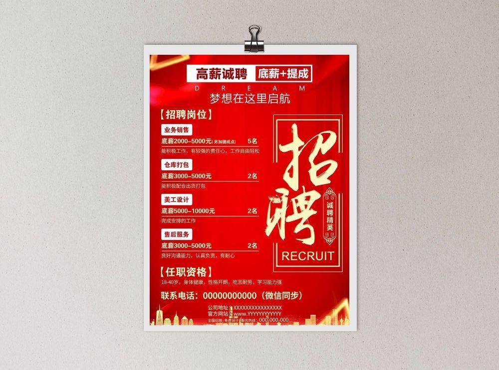 招聘海报图片(2953x4134)psd模版下载