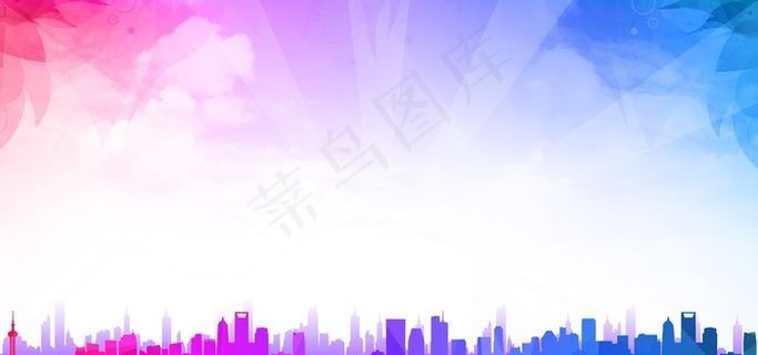 晶格彩色梦想背景 城市图片