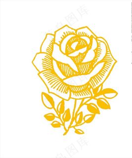 花 玫瑰花 矢量 纯色 素材图片