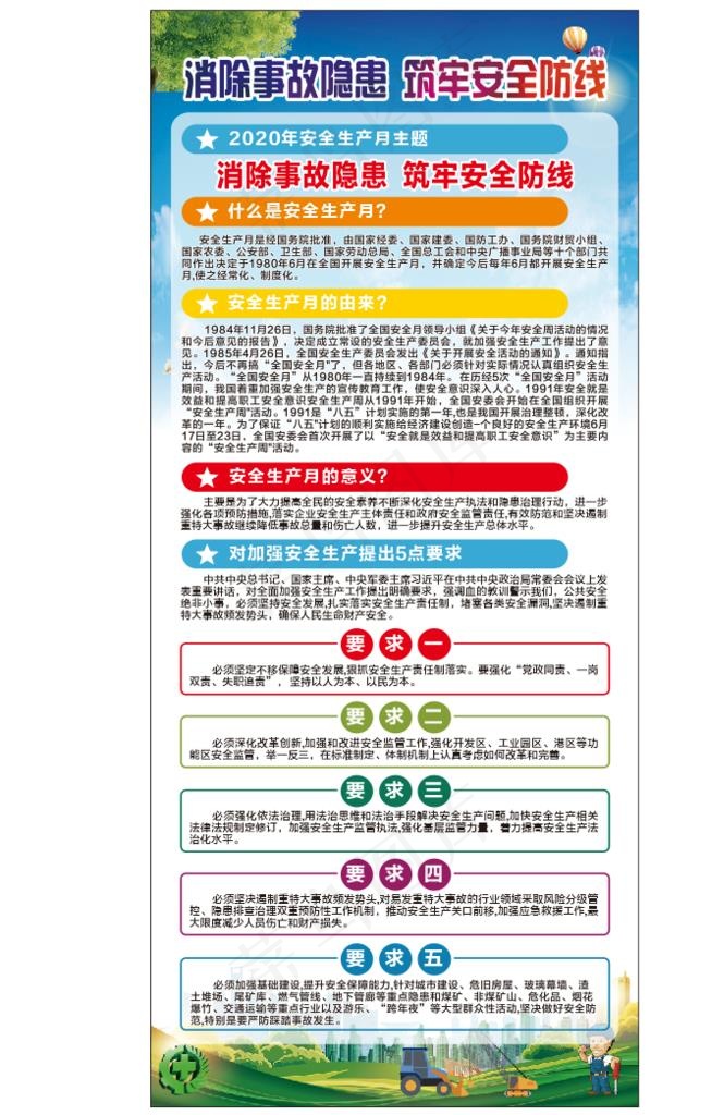 安全生产展架图片(210X297)cdr矢量模版下载