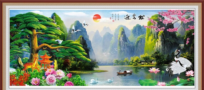 迎客松图片(6406x3033)psd模版下载