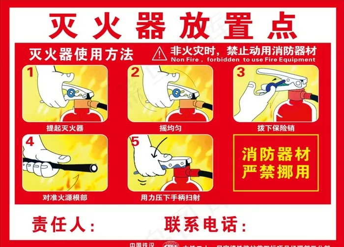 灭火器放置点图片psd模版下载