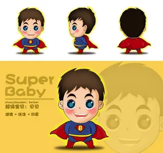 贝贝吉祥物三视图图片