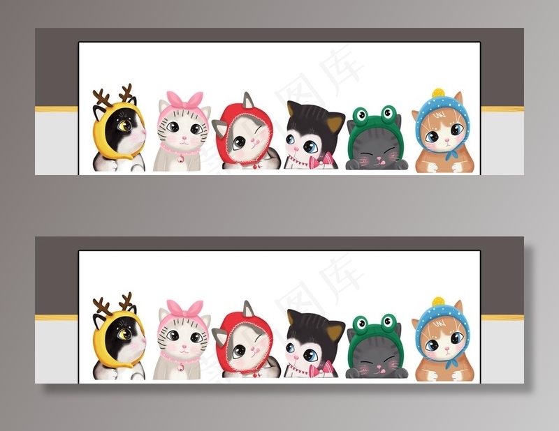 卡通宠物手绘插画装饰画图片