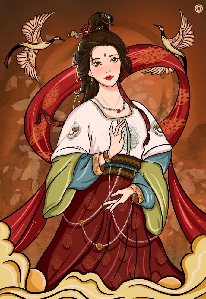 敦煌插画图片(1701x2551)psd模版下载
