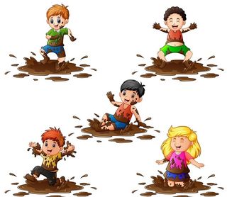 玩泥巴的小孩图片