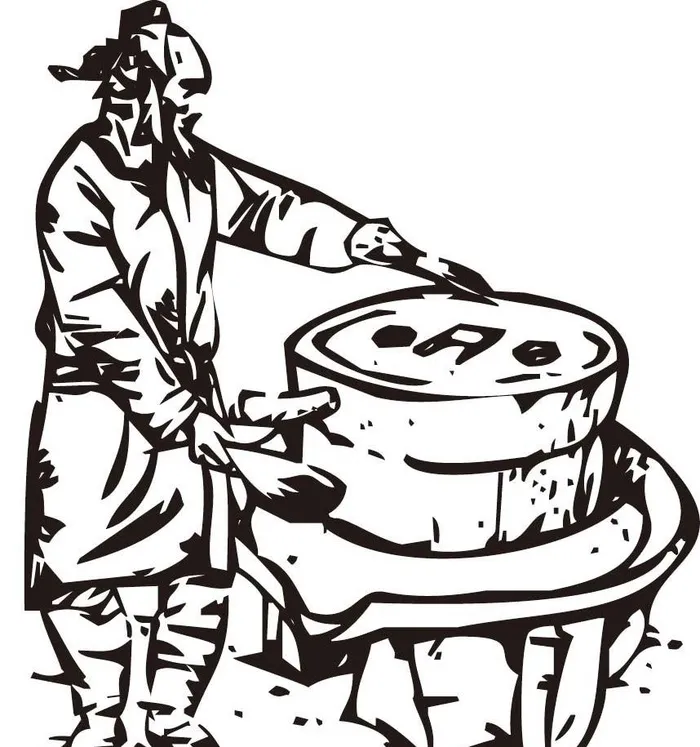 老人与磨图片ai矢量模版下载