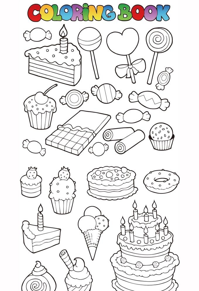 蛋糕糖果简笔画图片