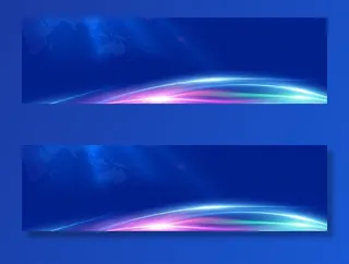 蓝色大气科技光线banner图图片