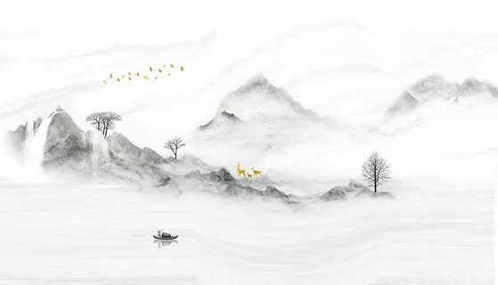 风景画山水画图片