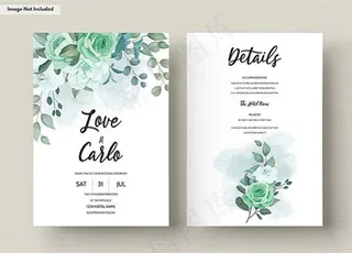 水彩植物花卉贺卡图片