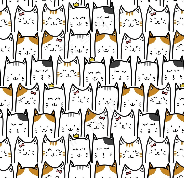 矢量可爱猫猫图片ai矢量模版下载