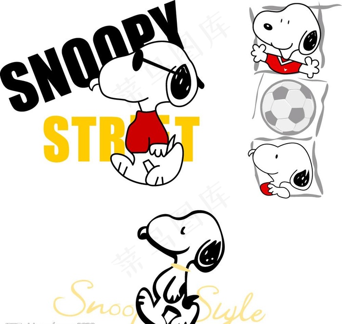 史努比SNOOPY图片ai矢量模版下载