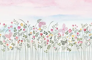 工笔花鸟背景墙装饰画图片