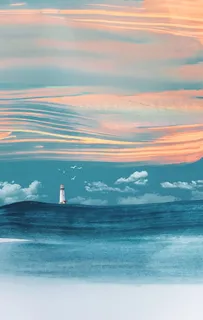 大海手绘插画装饰画图片