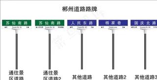 郴州道路路名指示牌图片