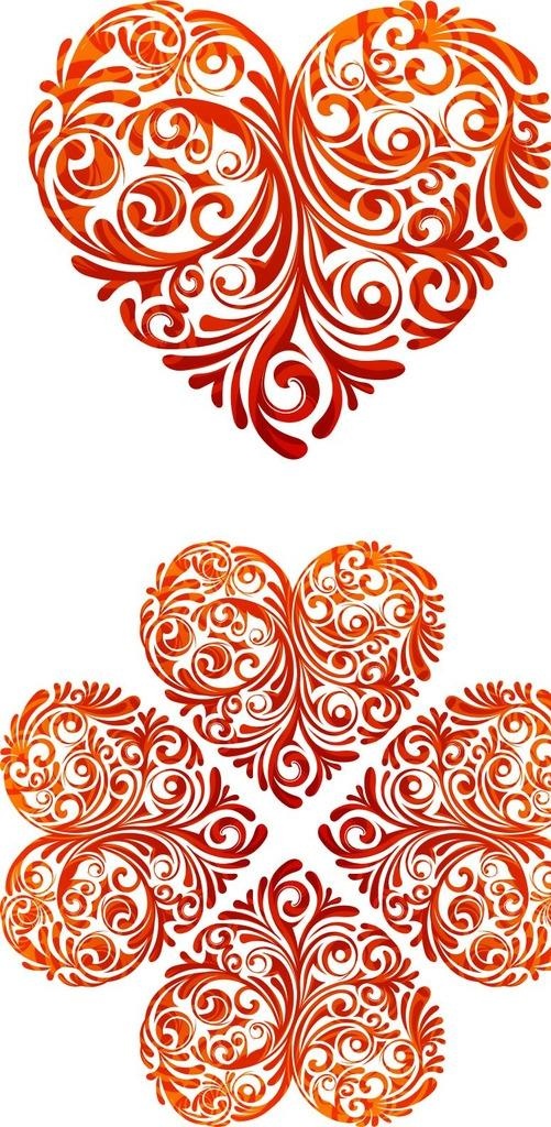 欧式花纹心形图片