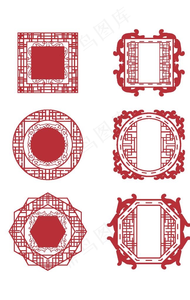 中国风古典花纹图片ai矢量模版下载