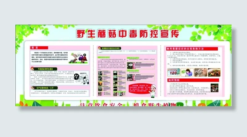 毒蘑菇展板图片cdr矢量模版下载