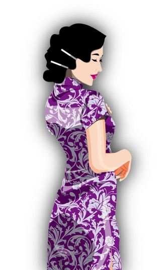 矢量旗袍女人图片