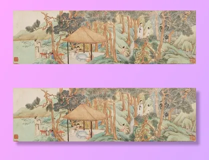 文徵明惠山茶会图卷 明图片