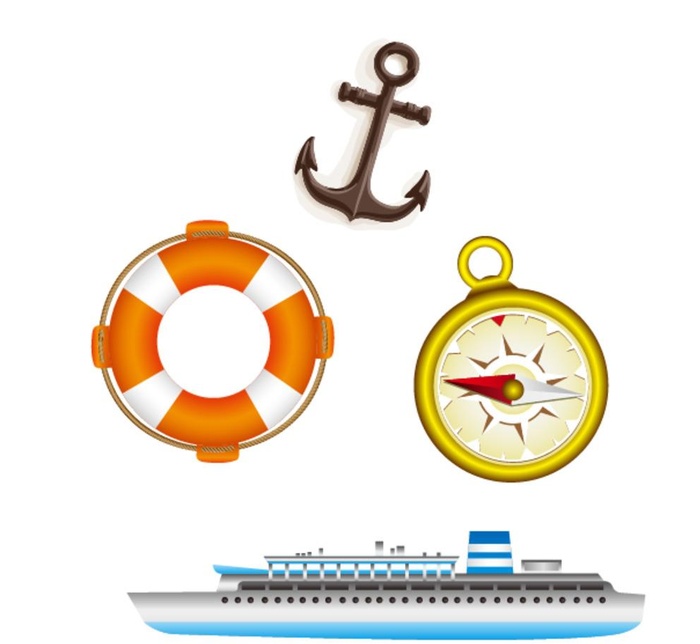 指南针 游轮 船锚 救生圈图片