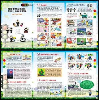 小学生交通安全三折页图片