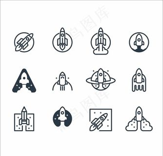 精美火箭图标图片