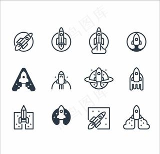 精美火箭图标图片